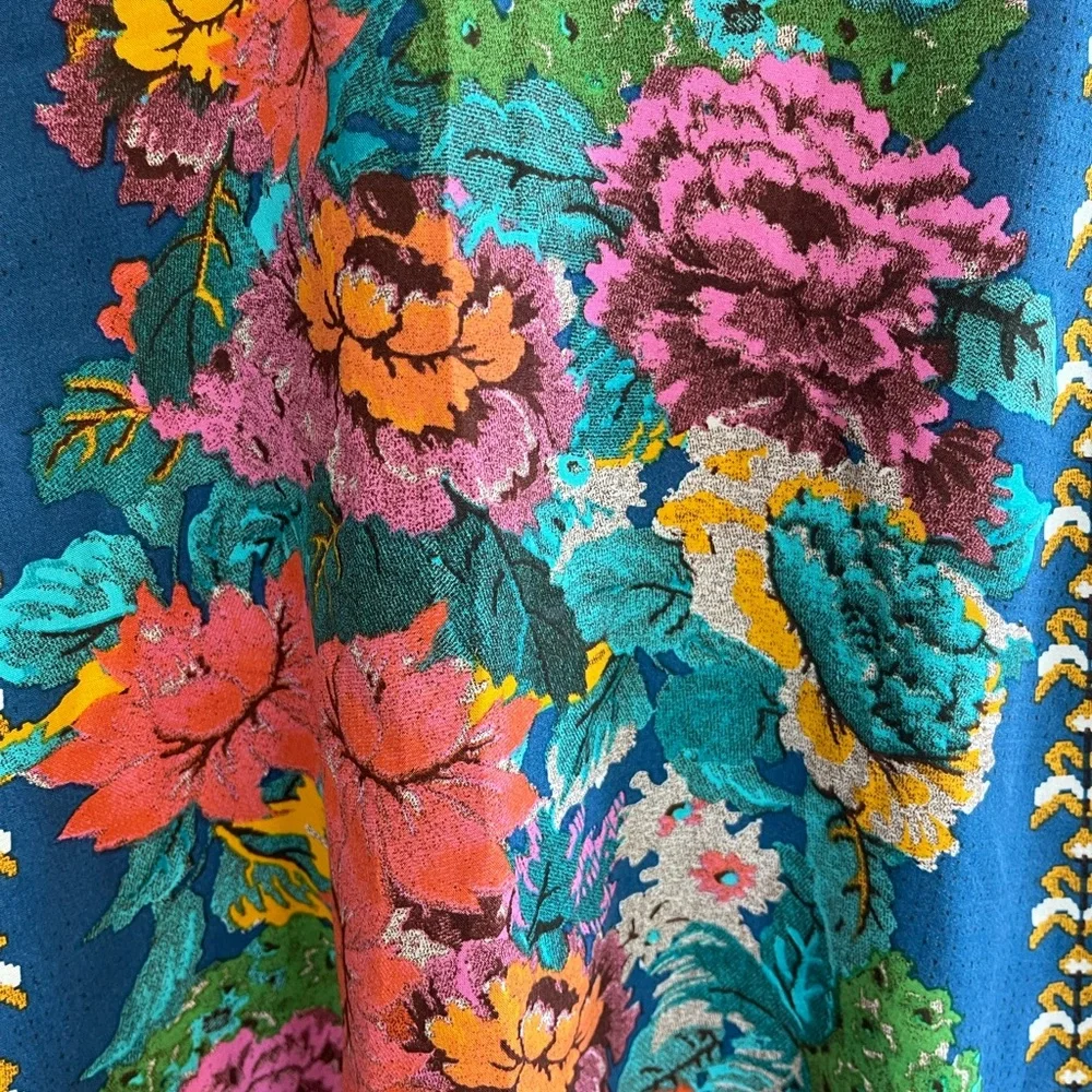 FARM Rio Teal Floral Embroidered Midi Dress - Picture 4 of 8